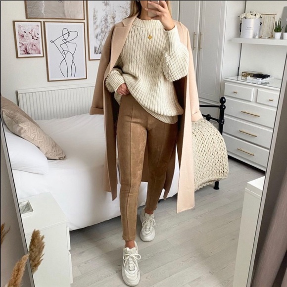 Zara Pants - Zara Brown Suede leggings